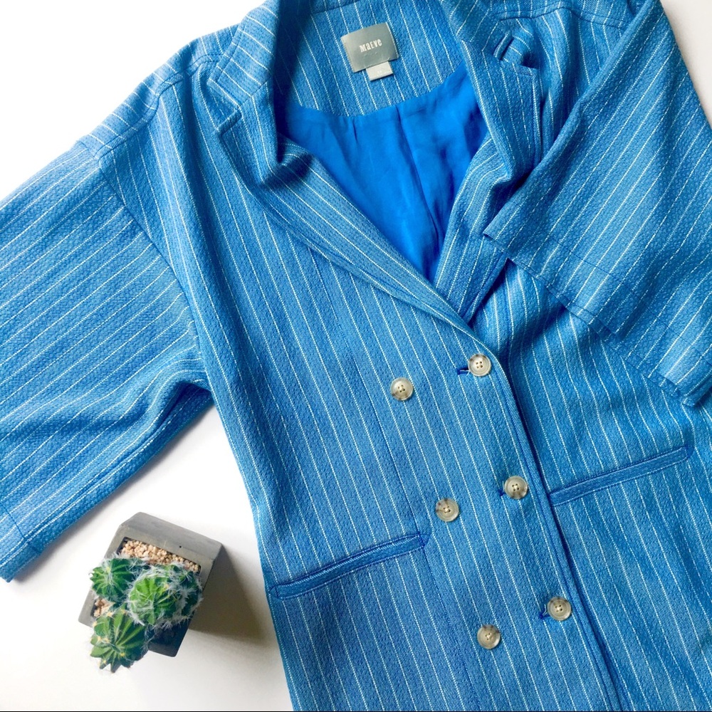 Maeve Helmi striped blue blazer dress